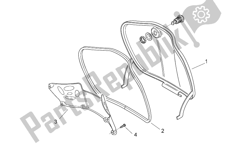 Todas as partes de Corpo Central I - Luva Comp. Door do Aprilia Scarabeo 50 2T E2 NET 2010