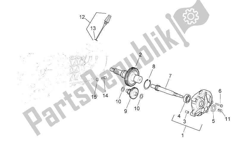 Tutte le parti per il Trasmissione Finale Di Trasmissione del Aprilia Mojito Custom 50 2T ENG Piaggio 2004