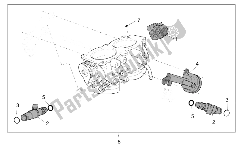 All parts for the Throttle Body of the Aprilia ETV 1000 Capo Nord 2001