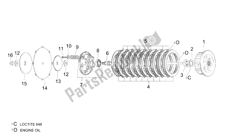 Toutes les pièces pour le Embrayage I du Aprilia RSV Mille Factory 1000 2004 - 2008