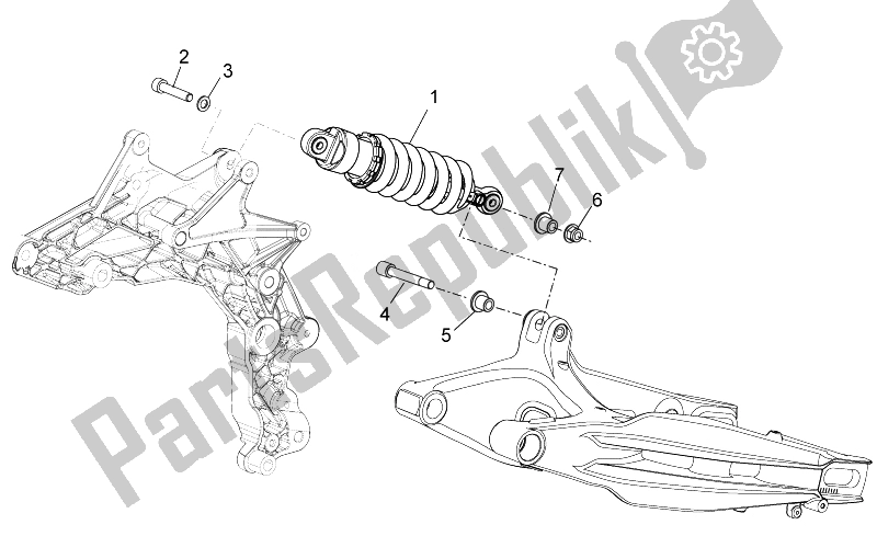 All parts for the Rear Shock Absorber of the Aprilia Dorsoduro 750 ABS 2008