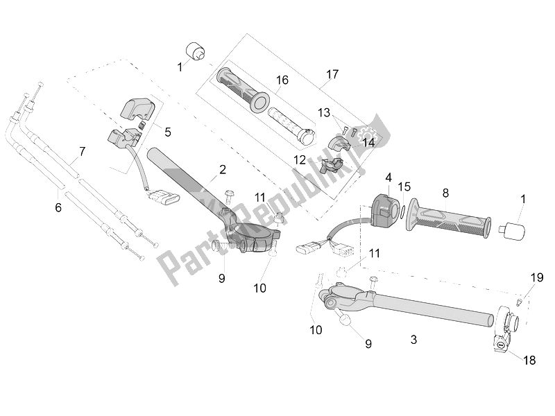 Alle Teile für das Lenker - Bedienelemente des Aprilia RSV4 RR USA 1000 2016