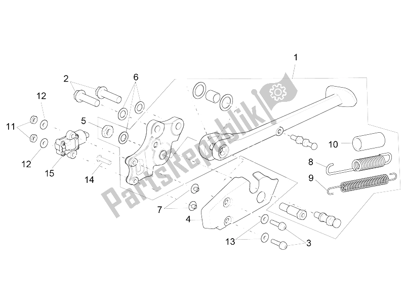 Alle Teile für das Zentraler Ständer des Aprilia RSV4 RR USA 1000 2016