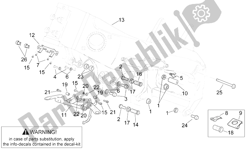 All parts for the Frame Ii of the Aprilia RSV Mille 1000 1998