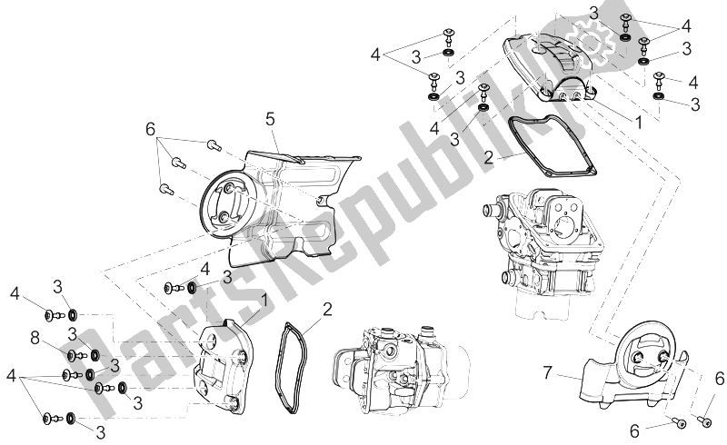 Alle Teile für das Ventildeckel des Aprilia NA 850 Mana 2007