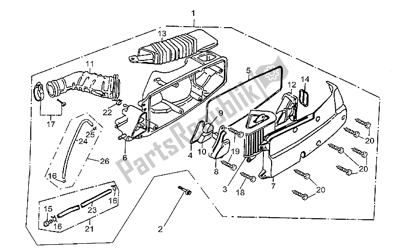 Toutes les pièces pour le Boite D'air du Aprilia Quasar 125 180 2003