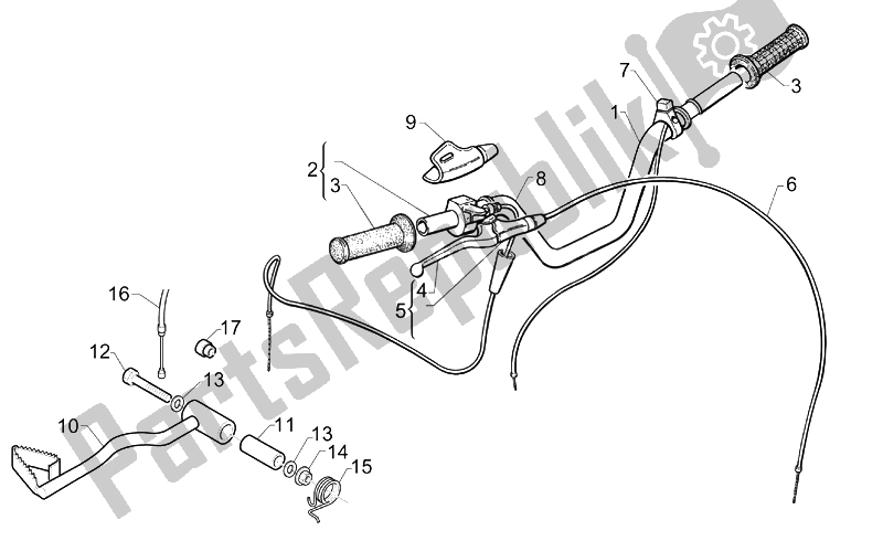 All parts for the Handlebar Cpl. Of the Aprilia Mini RX Challenge 50 2003