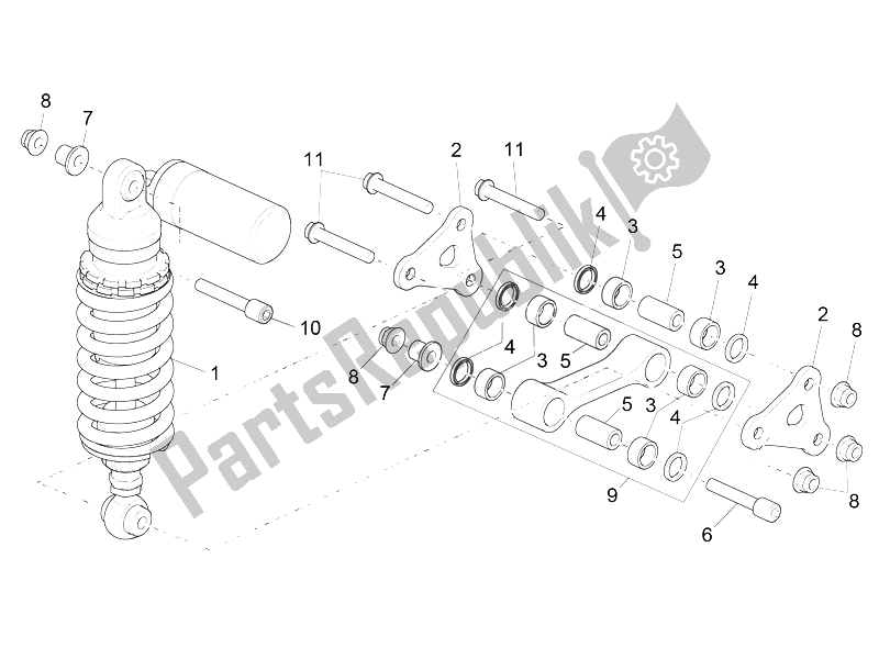 Alle onderdelen voor de Schokdemper van de Aprilia RSV4 RR USA 1000 2016