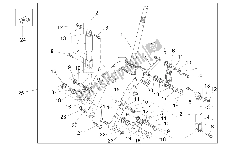 Toutes les pièces pour le Amortisseur Avant du Aprilia Mojito 125 1999