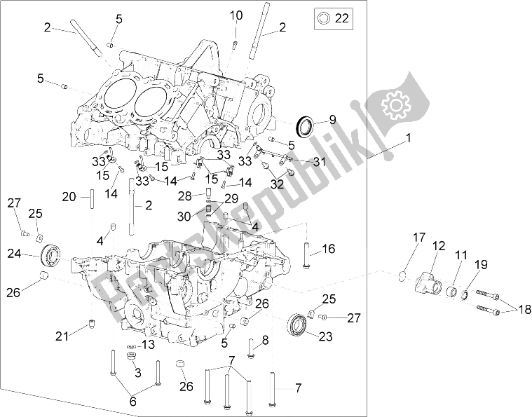 All parts for the Crankcases I of the Aprilia RSV4 RR Europe 1000 2016