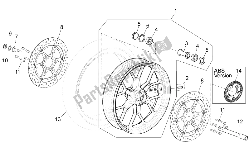 Todas las partes para Rueda Delantera de Aprilia Shiver 750 GT 2009