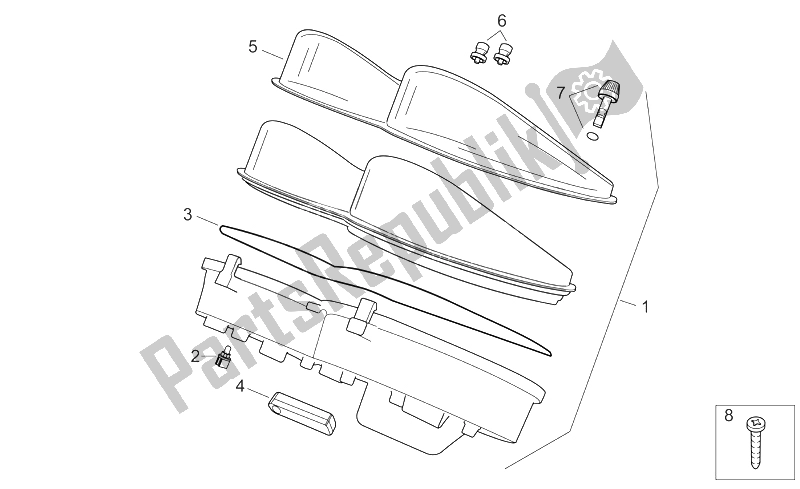 All parts for the Dashboard of the Aprilia Atlantic 125 250 2006