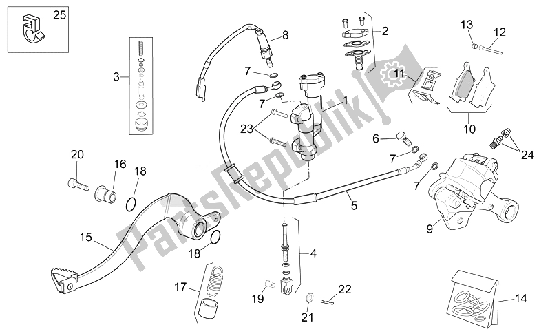 All parts for the Rear Brake System of the Aprilia RXV SXV 450 550 2008
