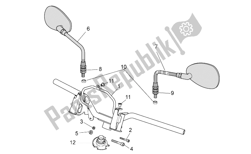 Toutes les pièces pour le Guidon du Aprilia Scarabeo 125 200 Light Carb 2007