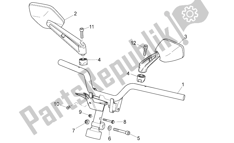 All parts for the Handlebar of the Aprilia SR 50 Carb MY 2014