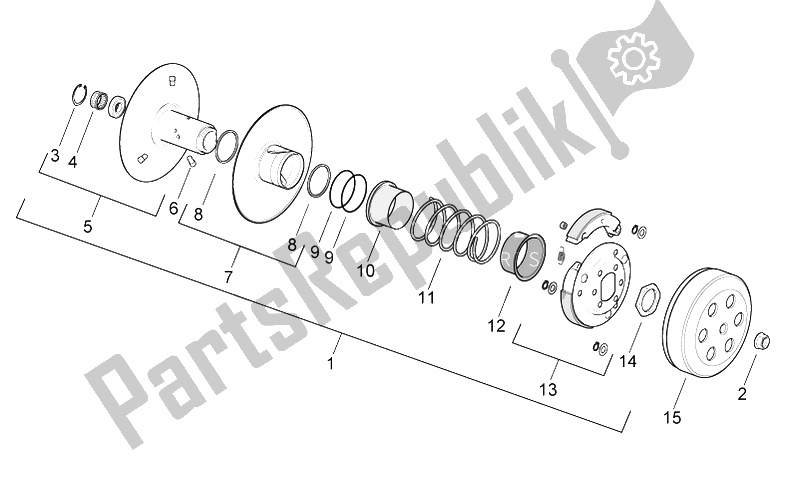 Todas las partes para Embrague de Aprilia SR 50 H2O NEW IE Carb 2004