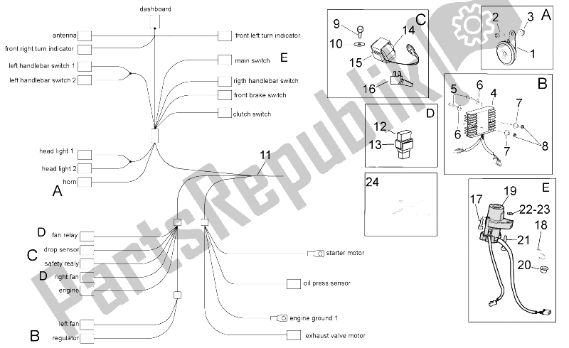 All parts for the Electrical System I of the Aprilia RSV4 R SBK Factory 1000 2009