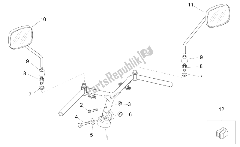 Toutes les pièces pour le Guidon - Rétroviseurs Rétro ' du Aprilia Mojito 125 1999