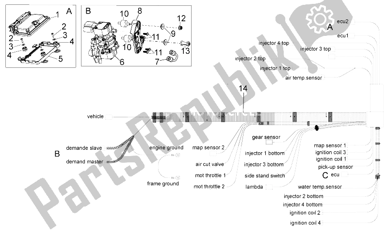 All parts for the Electrical System Iii of the Aprilia Tuono V4 1100 Factory 2015