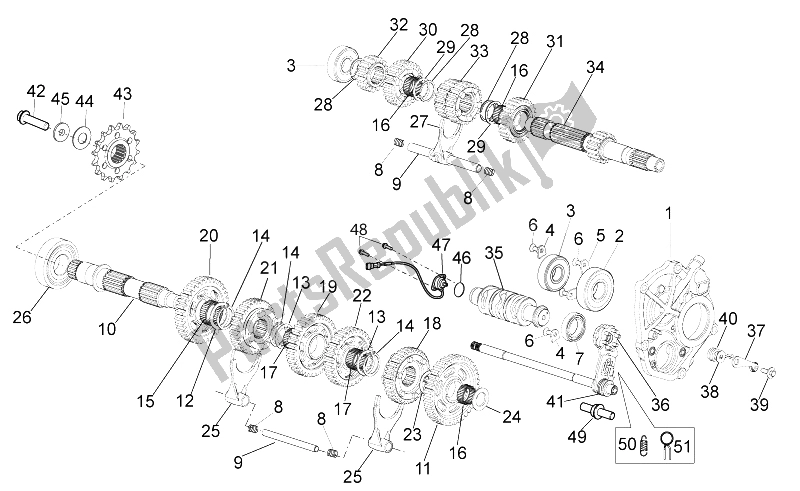 Toutes les pièces pour le Boîte De Vitesses du Aprilia RSV4 R SBK Factory 1000 2009