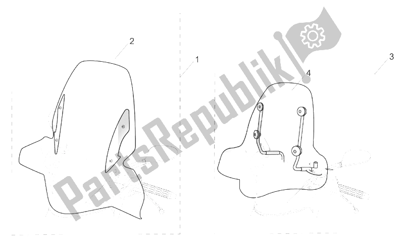 All parts for the Acc. - Windshields of the Aprilia SR 50 H2O Ditech E2 2002