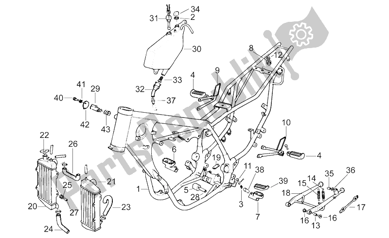 Alle Teile für das Rahmen des Aprilia RX 125 ENG 122 CC 1995