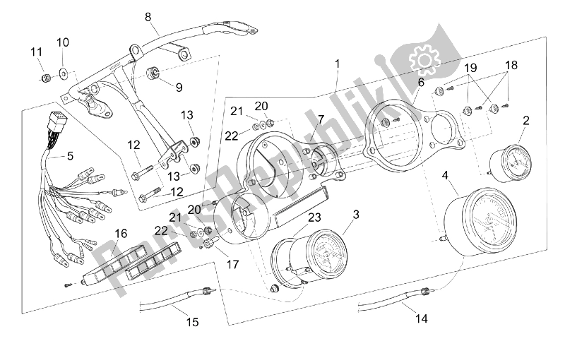 Todas as partes de Painel De Controle do Aprilia RS 50 Tuono 2003