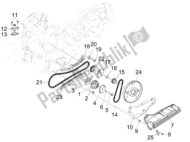 Alle onderdelen voor de Oliepomp van de Aprilia SR MAX 125 2011