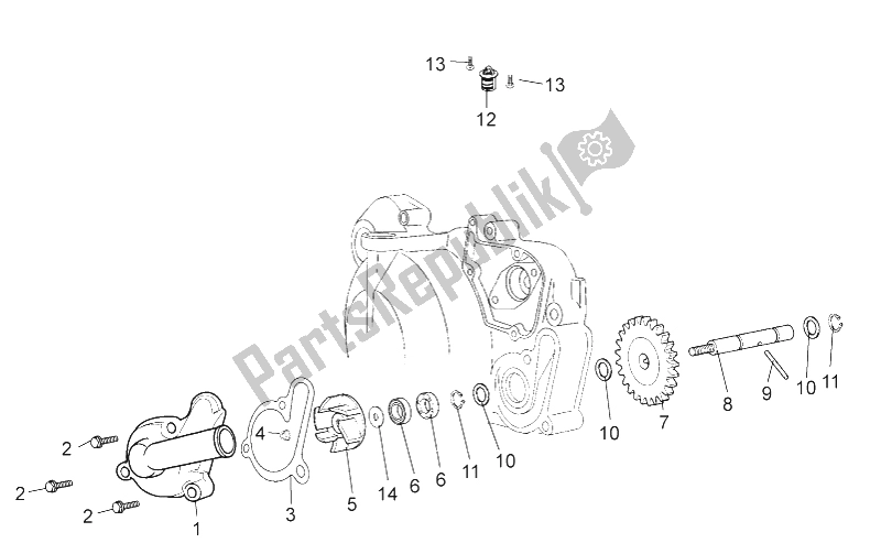 Toutes les pièces pour le Pompe à Eau du Aprilia RX SX 50 2006