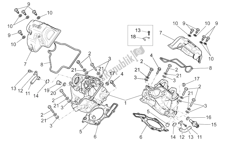 All parts for the Cylinder Head of the Aprilia RXV SXV 450 550 2008