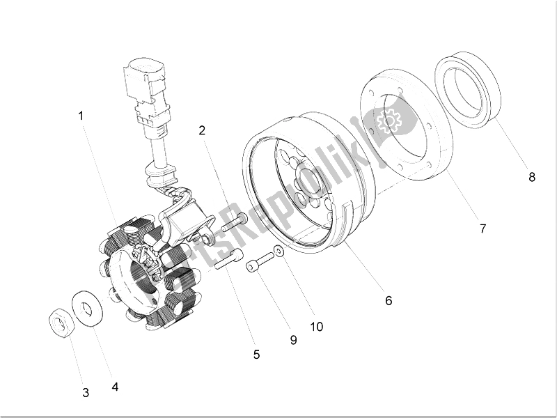 Alle onderdelen voor de Cdi Magneto Montage / Ontstekingsunit van de Aprilia RS4 125 4T 2011