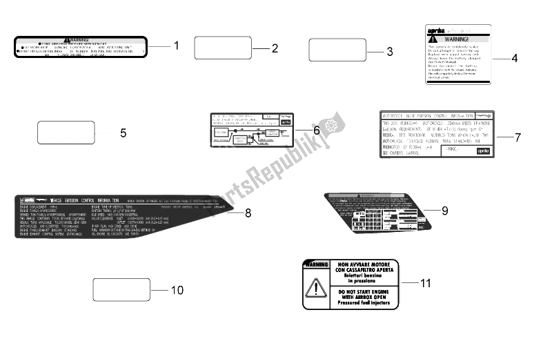 Todas las partes para Juego De Placas Y Calcomanía de Aprilia RSV4 Aprc R ABS 1000 2013