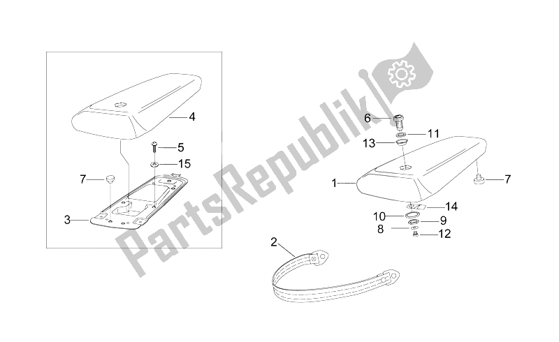 Todas as partes de Corpo Traseiro Eu do Aprilia RS 50 1996