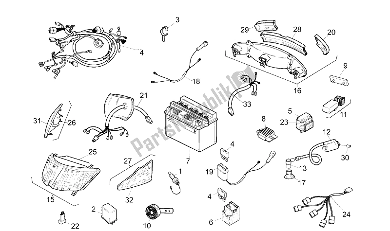 Tutte le parti per il Sistema Elettrico del Aprilia SR Viper 50 1994