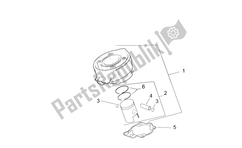 All parts for the Cylinder - Piston of the Aprilia RS 50 1999