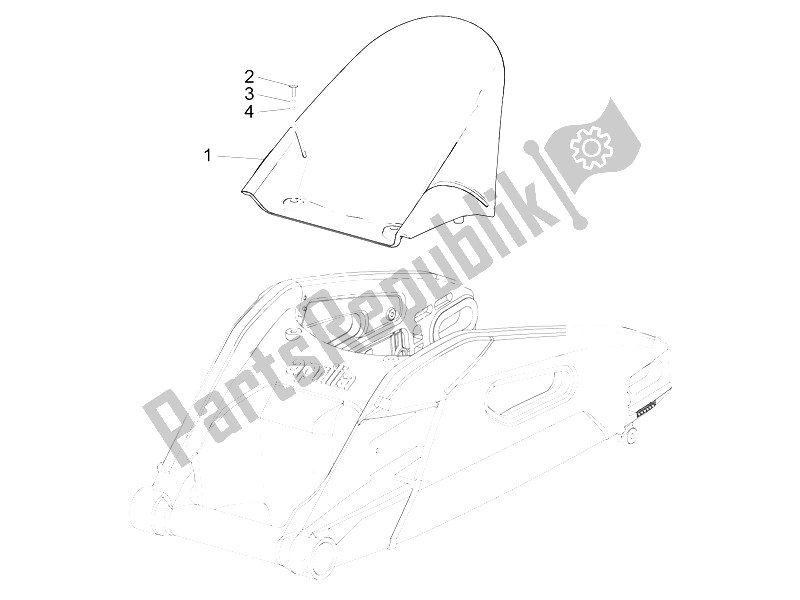 All parts for the Rear Mudguard of the Aprilia RSV4 Racing Factory L E Europe 1000 2016