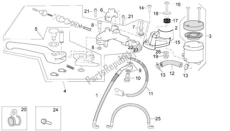 Todas as partes de Cilindro Mestre Dianteiro do Aprilia Tuono V4 1100 Factory 2015