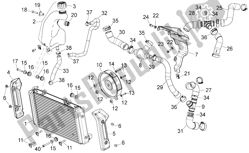 All parts for the Cooling System of the Aprilia NA 850 Mana GT 2009