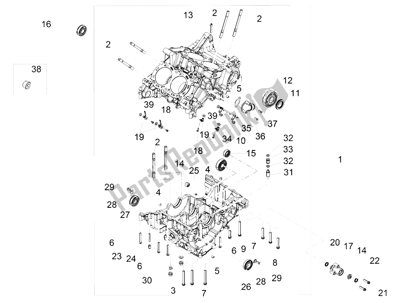 Toutes les pièces pour le Carter I du Aprilia Tuono V4 1100 Factory USA CND 2016