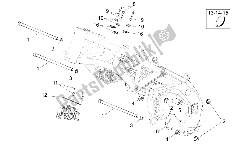 Todas as partes de Quadro Ii do Aprilia Dorsoduro 750 ABS USA 2015