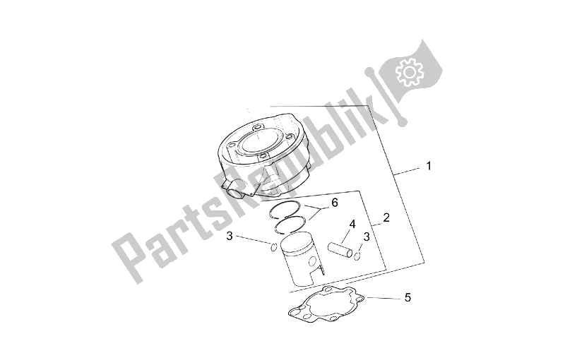 Tutte le parti per il Cilindro - Pistone del Aprilia RS 50 Tuono 2003