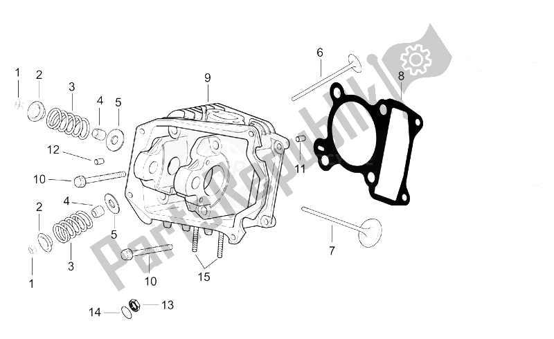 Toutes les pièces pour le Culasse du Aprilia Mojito 125 150 2003