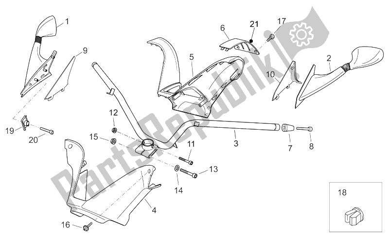 Toutes les pièces pour le Guidon du Aprilia Atlantic 125 250 2006