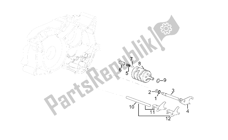 Todas las partes para Eje Impulsado Por Caja De Cambios Ii de Aprilia MX 50 2004