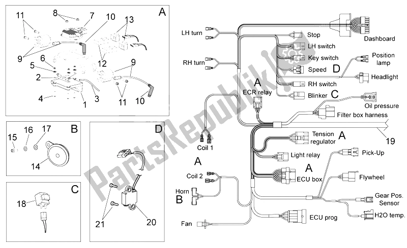 Alle Teile für das Elektrisches System I des Aprilia RXV SXV 450 550 2006