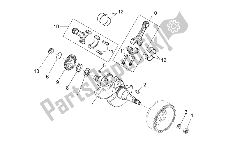 All parts for the Drive Shaft of the Aprilia RXV 450 550 2009
