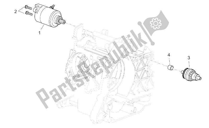 Toutes les pièces pour le Démarreur du Aprilia Scarabeo 125 200 E2 ENG Piaggio 2003