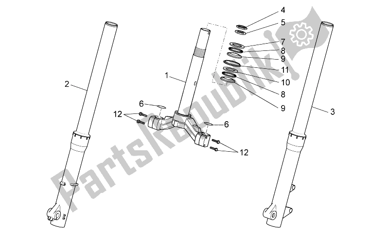 Tutte le parti per il Forcella Anteriore I del Aprilia Scarabeo 125 200 I E Light 2011