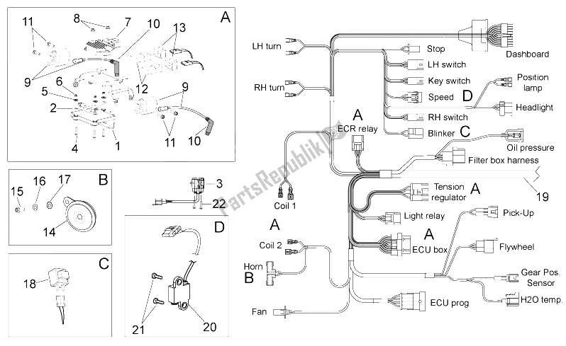 All parts for the Electrical System I of the Aprilia RXV 450 550 2009