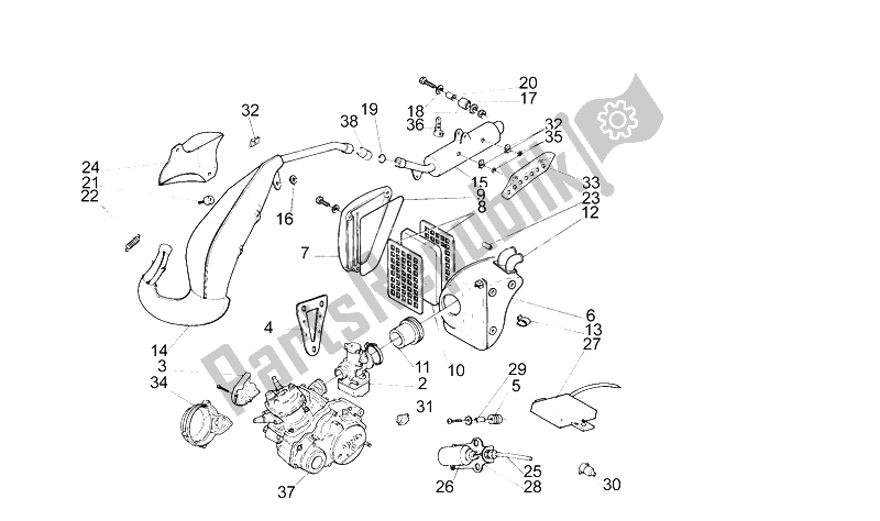 Toutes les pièces pour le Unité D'échappement du Aprilia Pegaso 125 1991